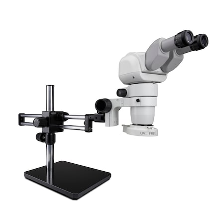 Scienscope Ergo Stereo Zoom Microscope With LED Ring Light On Dual Arm Stand CMO-PK5D-E1-E